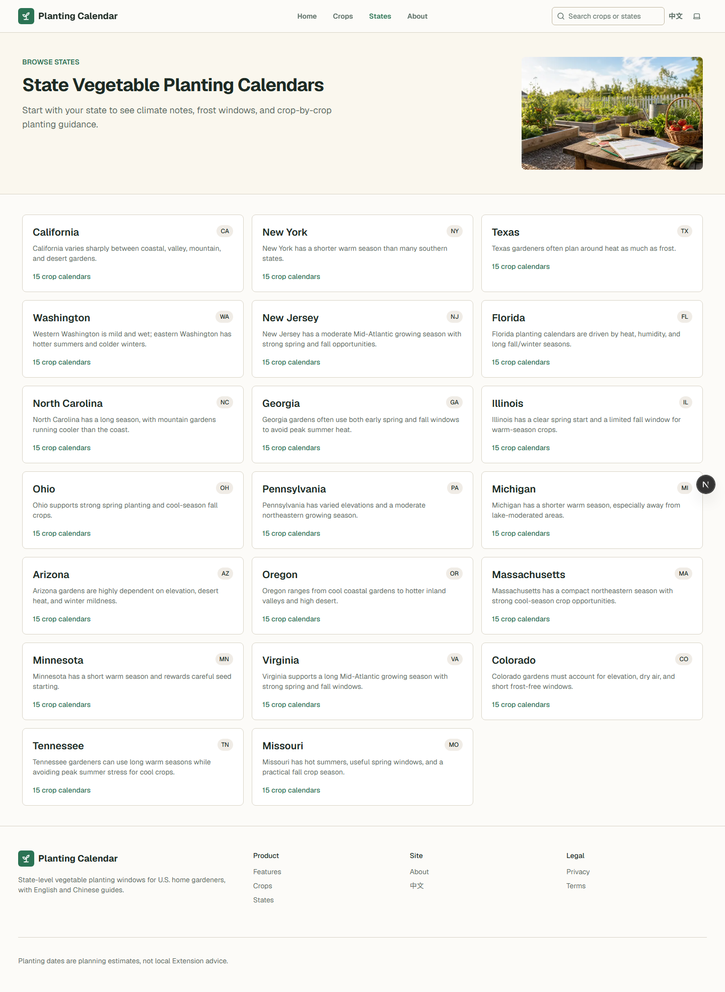 Vegetable Planting Calendar | U.S. Garden Planning Guide